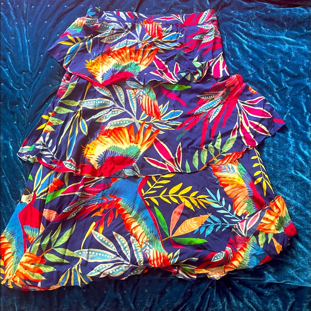 Farm Rio parrot skirt